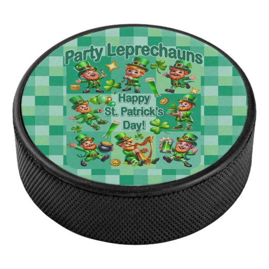 Prettig St. Patrick's Day "Feestkabouters" Hockey Puck (3/4)
