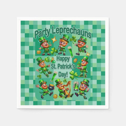 Prettig St. Patrick's Day "Feestkabouters" Servet (Voorkant)
