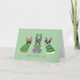 Prettig St. Patrick's Day Franse Bulldoggen Feestdagen Kaart