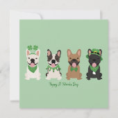 Prettig St. Patrick's Day Franse Bulldoggen Feestdagenkaart (Voorkant)