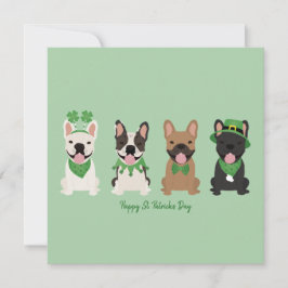 Prettig St. Patrick's Day Franse Bulldoggen Feestdagenkaart