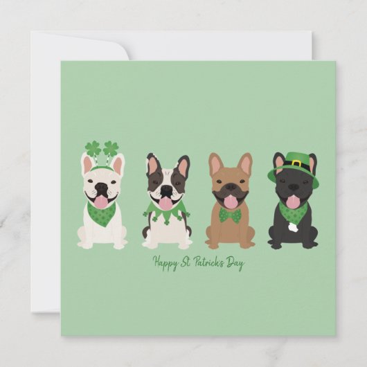 Prettig St. Patrick's Day Franse Bulldoggen Feestdagenkaart (Voorkant)