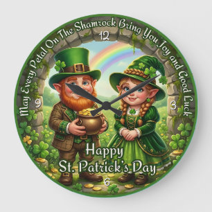 Prettig St. Patrick's Day Geluk Grote Klok