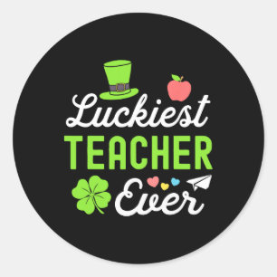 Prettig St. Patricks Day Gelukkigste Leraar Ooit G Ronde Sticker