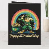 Prettig St. Patrick's Day Grappige Leprechaun Bedankkaart (Achterkant)