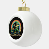 Prettig St. Patrick's Day Grappige Leprechaun Keramische Bal Ornament (Rechts)