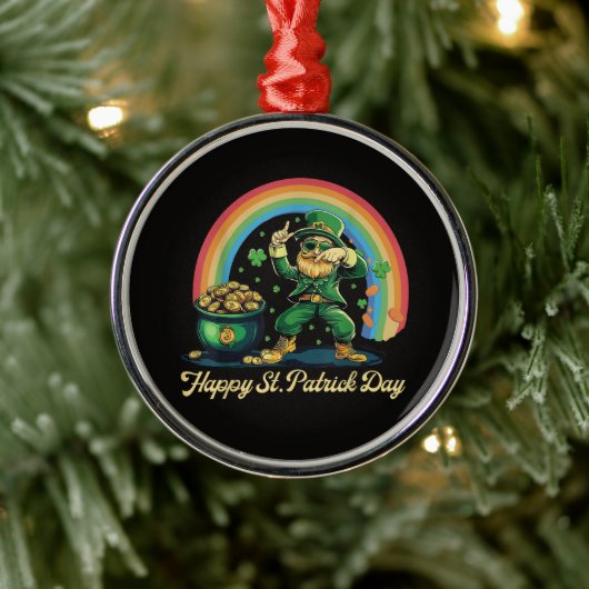 Prettig St. Patrick's Day Grappige Leprechaun Metalen Ornament (Boom)