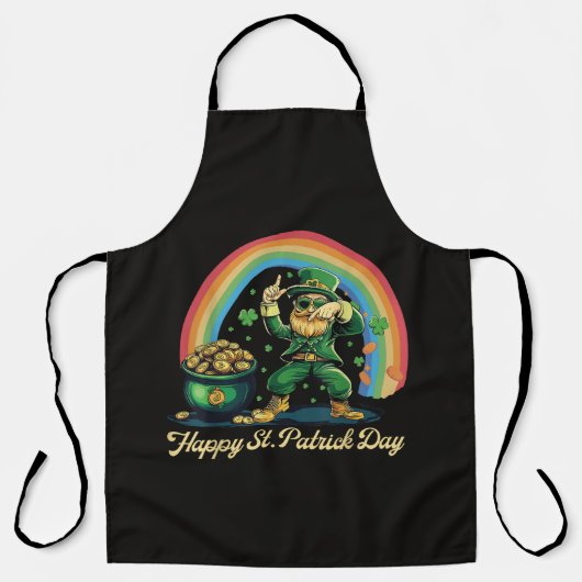 Prettig St. Patrick's Day Grappige Leprechaun Schort (Voorkant)