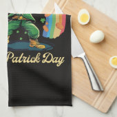 Prettig St. Patrick's Day Grappige Leprechaun Theedoek (Quarter Fold)