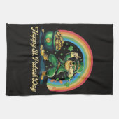 Prettig St. Patrick's Day Grappige Leprechaun Theedoek (Horizontaal)