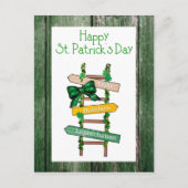 Prettig St. Patrick's Day Groene Houten Postkaart (Voorkant)