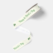 Prettig St. Patrick's Day Groene Shamrock Grosgrain Lint (Achterkant)