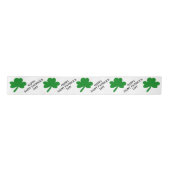 Prettig St. Patrick's Day Groene Shamrocks Satijnen Lint (Voorkant)