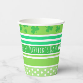 Prettig St. Patrick's Day Groene Strepen Papieren Bekers