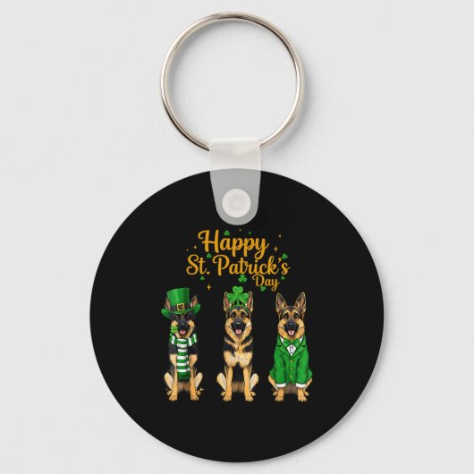 Prettig St. Patrick's Day herdershond afbeelding - Sleutelhanger (Voorkant)