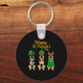 Prettig St. Patrick's Day herdershond afbeelding - Sleutelhanger (Voorkant)