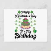 Prettig St. Patrick's Day Het is mijn verjaardag  Briefkaart (Voorkant)