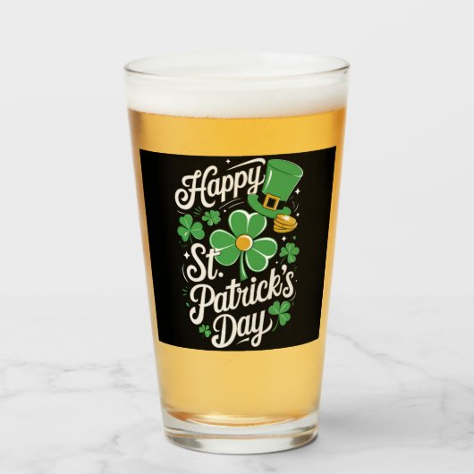 Prettig St Patrick's Day Iers erfgoed St Patty's  Glas (Voorkant gevuld)