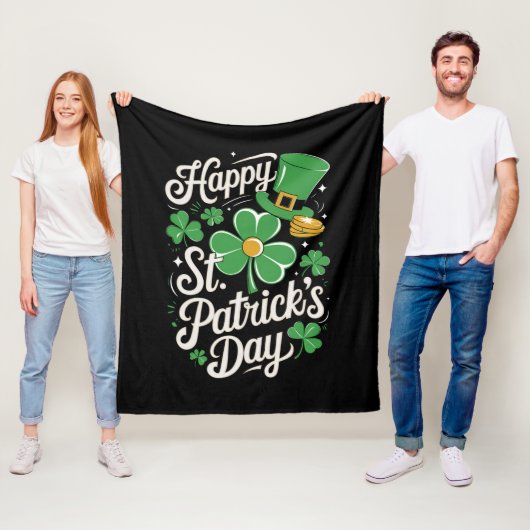 Prettig St. Patrick's Day Ierse Erfgoed St. Patty' Fleece Deken (In situ)