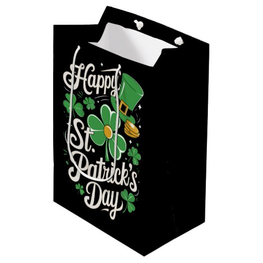 Prettig St. Patrick's Day Ierse Erfgoed St. Patty' Medium Cadeauzakje (Voorkant Gekanteld)