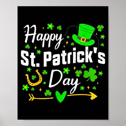 Prettig St. Patrick's Day Ierse klaver mannen vrou Poster (Voorkant)