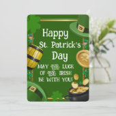 Prettig St. Patrick's Day - Ierse Zegen & Versierd Kaart (Staand voorkant)