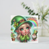 Prettig St. Patrick's Day Kabouter en Leprechaun Feestdagenkaart (Staand voorkant)