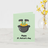 Prettig St. Patrick's Day Kabouter Groen Goud Kaart (Gele Bloem)