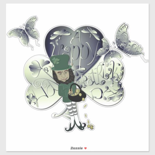 "Prettig St. Patrick's Day" Kabouter Sticker (Vel)