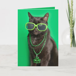 Prettig St. Patrick's Day Kat in Groene Humor  Feestdagen Kaart