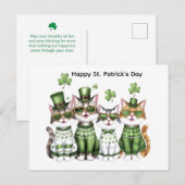 Prettig St. Patrick's Day katten Briefkaart (Voorkant / Achterkant)