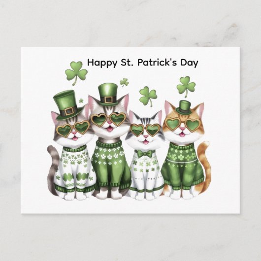 Prettig St. Patrick's Day katten Briefkaart (Voorkant)