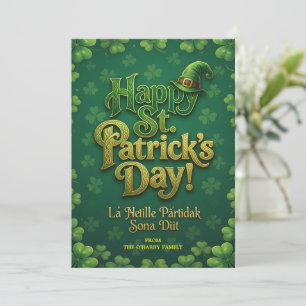 Prettig St. Patrick's Day Keltische Ierse Leprecha Feestdagenkaart