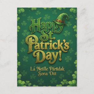 Prettig St. Patrick's Day Keltische Ierse Leprecha Feestdagenkaart