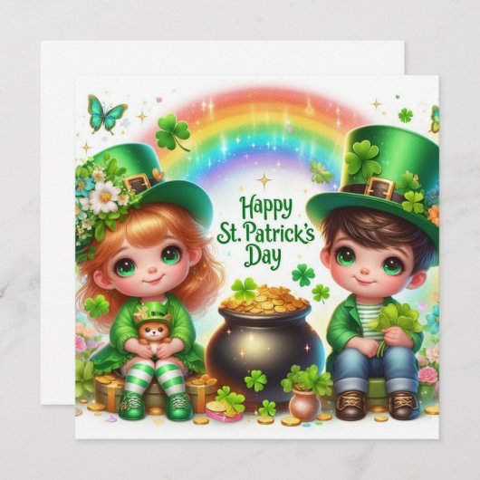 Prettig St. Patrick's Day kerstkaart (Voorkant / Achterkant)