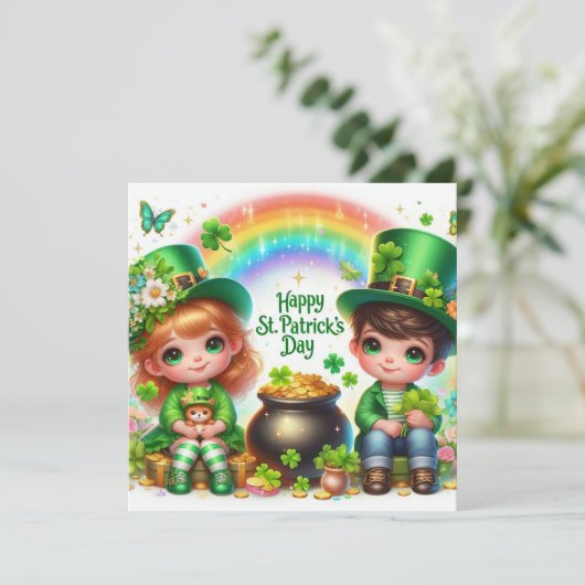 Prettig St. Patrick's Day kerstkaart (Staand voorkant)