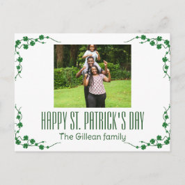 Prettig St. Patrick's Day Klaver gezinsfoto  Feestdagenkaart