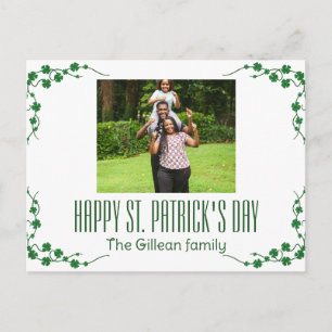 Prettig St. Patrick's Day Klaver gezinsfoto  Feestdagenkaart