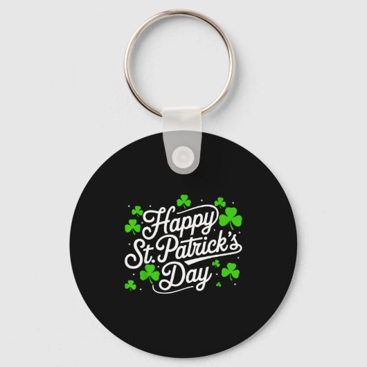Prettig St. Patrick's Day klaver Iers grappig mann Sleutelhanger (Voorkant)