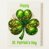 Prettig St. Patrick's Day Klaverblad muziek Planner (Achterkant)