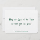 Prettig St. Patrick's Day Klavers Notitiekaartje (Achterkant)