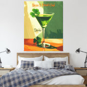 Prettig St. Patrick's Day Klavertje Martini Canvas Afdruk (Insitu (Slaapkamer))