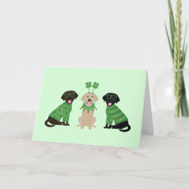 Prettig St. Patrick's Day Labrador Retriever Honde Feestdagen Kaart
