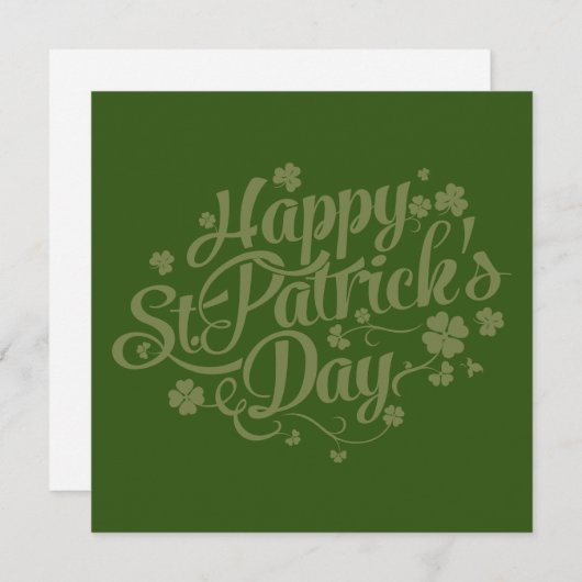 Prettig St. Patrick's Day // Lege Shamrock Wensen Feestdagenkaart (Voorkant / Achterkant)