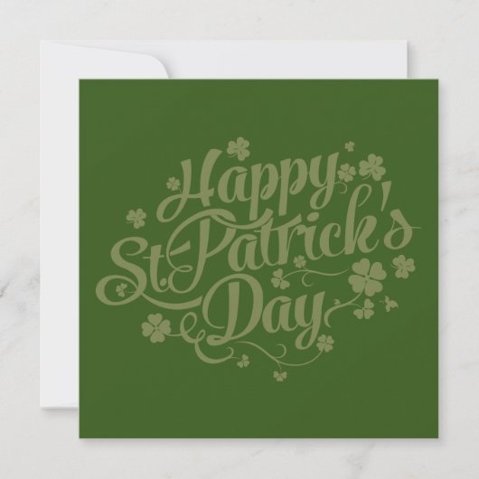 Prettig St. Patrick's Day // Lege Shamrock Wensen Feestdagenkaart (Voorkant)