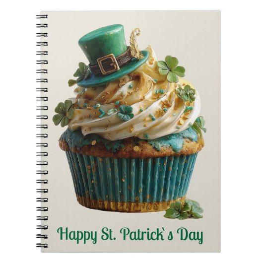 Prettig St. Patrick's Day Lucky Cupcake Notitieboek (Voorkant)