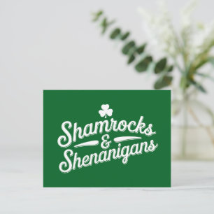 Prettig St. Patrick's Day Lucky Shamrock&Shenaniga Briefkaart
