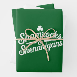 Prettig St. Patrick's Day Lucky Shamrock&Shenaniga Inpakpapier Vel