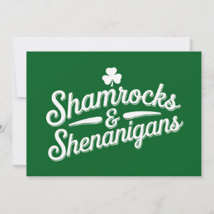 Prettig St. Patrick's Day Lucky Shamrock&Shenaniga Kaart