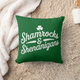 Prettig St. Patrick's Day Lucky Shamrock&Shenaniga Kussen